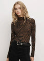 Veronica Beard - Wyeth Zebra Turtleneck Top - Ochre/Black