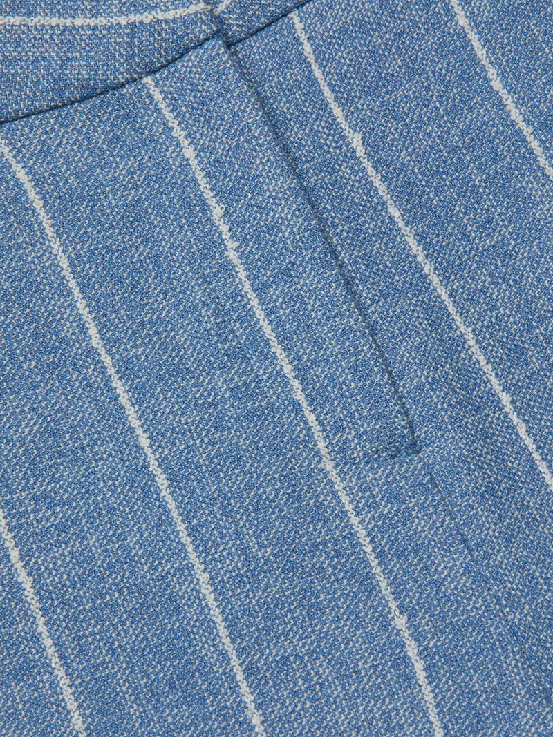 L’agence - Pilar Pinstriped Wide-Leg Pant - Sky Blue/White Pinstripe