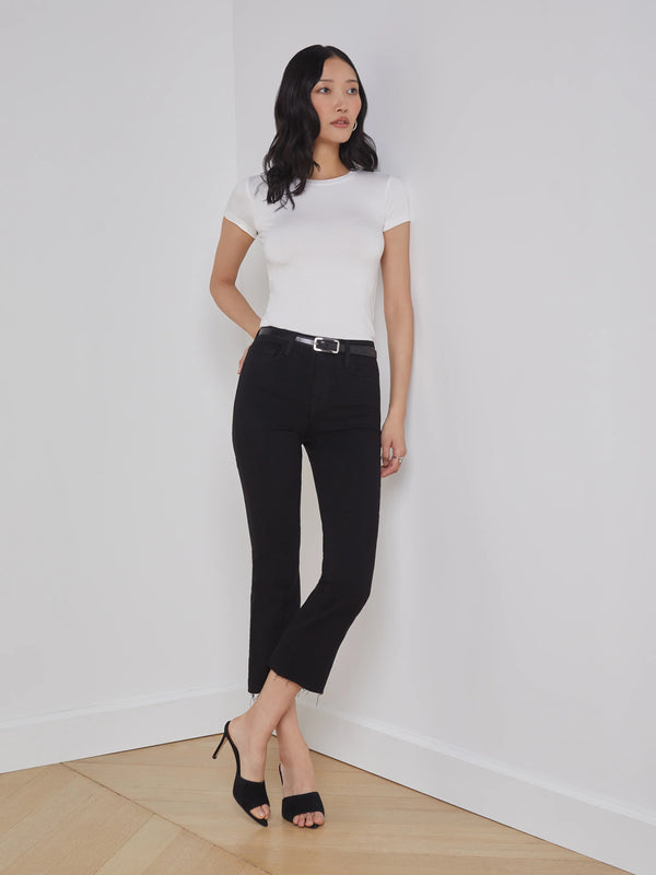 L’agence - Kendra Cropped Flare Jean - Black Noir