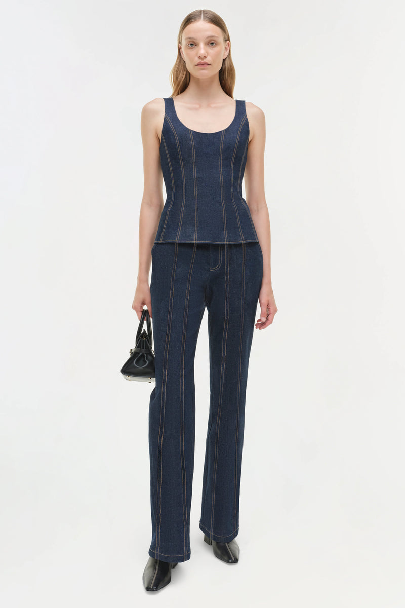 Simkhai - Lachlan Denim Bustier Top - Twilight