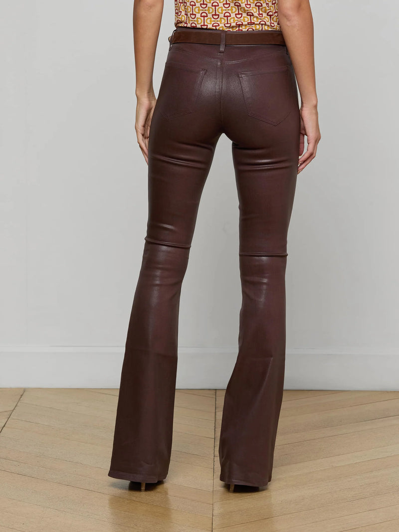 L'agence - Marty Coated Flare Jean - Chocolate Coated