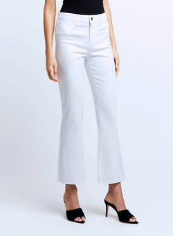 L'agence - Kendra H/R Crop Flare - Blanc Coated