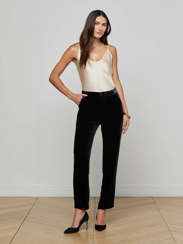 L'agence - Rebel Velvet Trouser - Black