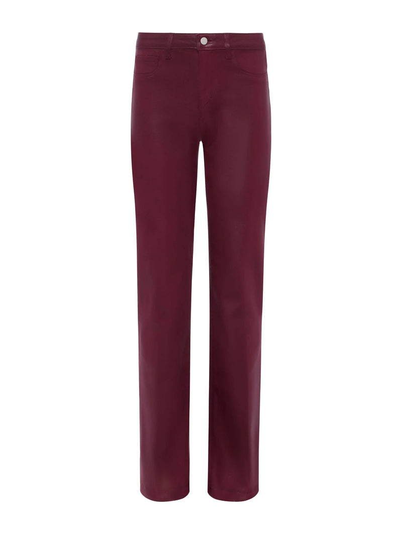 L'agence - Clayton Coated Wide-Leg Jean - Dark Port Coated