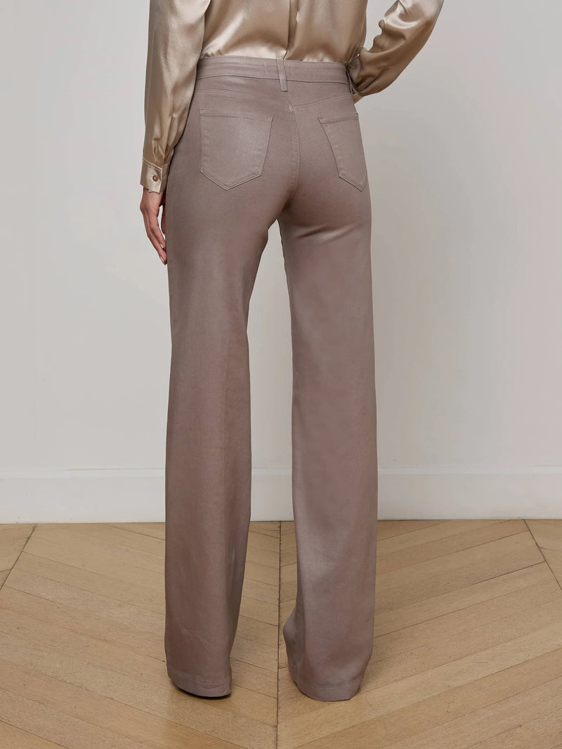 L'agence - Clayton Coated Wide-Leg Jean - Driftwood Coated