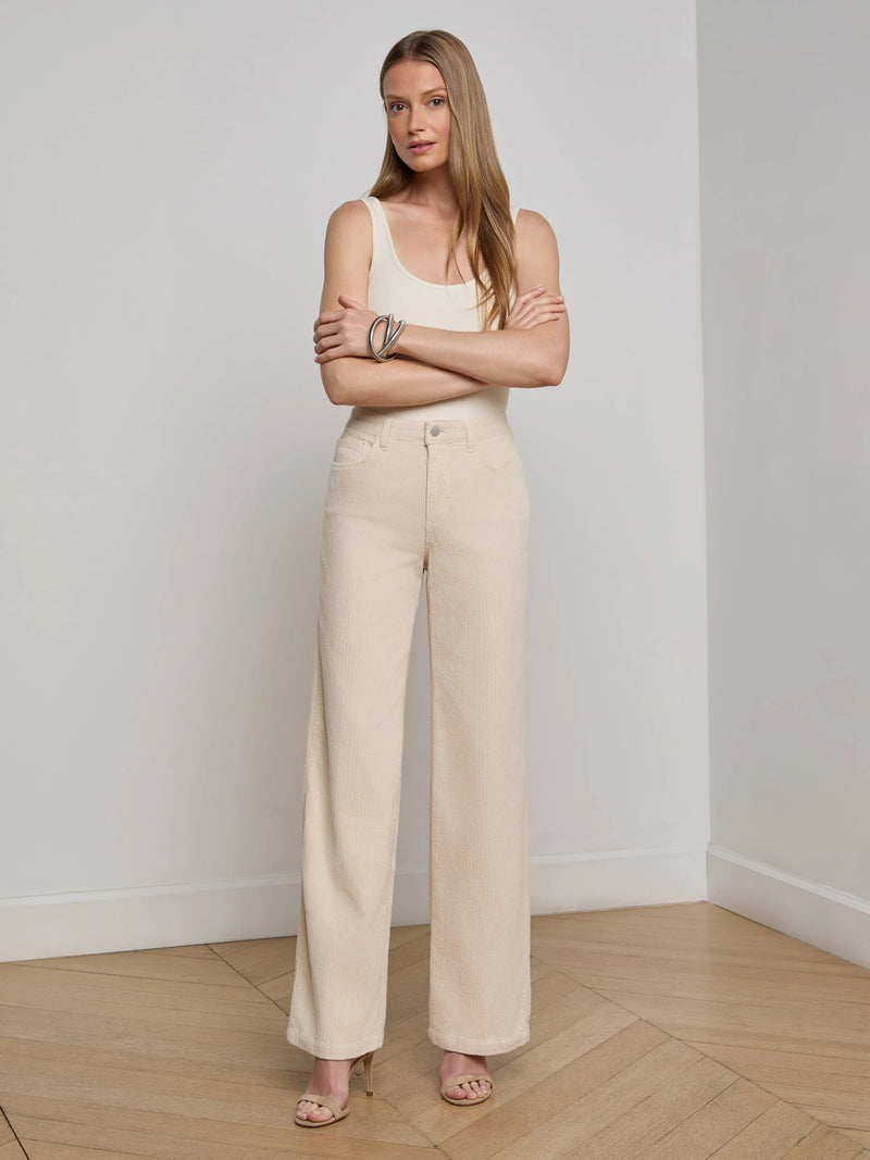 L'agence - Scottie Corduroy Wide-Leg Jean - French Vanilla