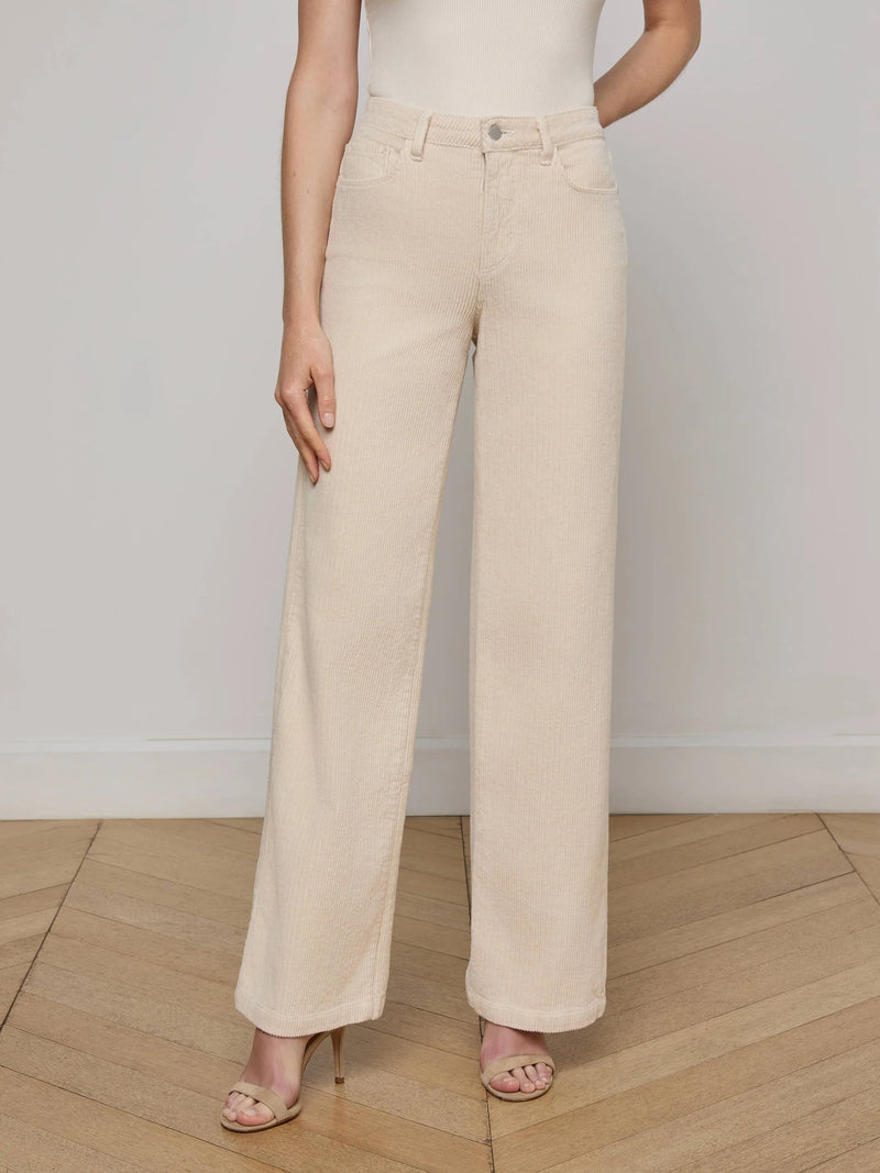 L'agence - Scottie Corduroy Wide-Leg Jean - French Vanilla