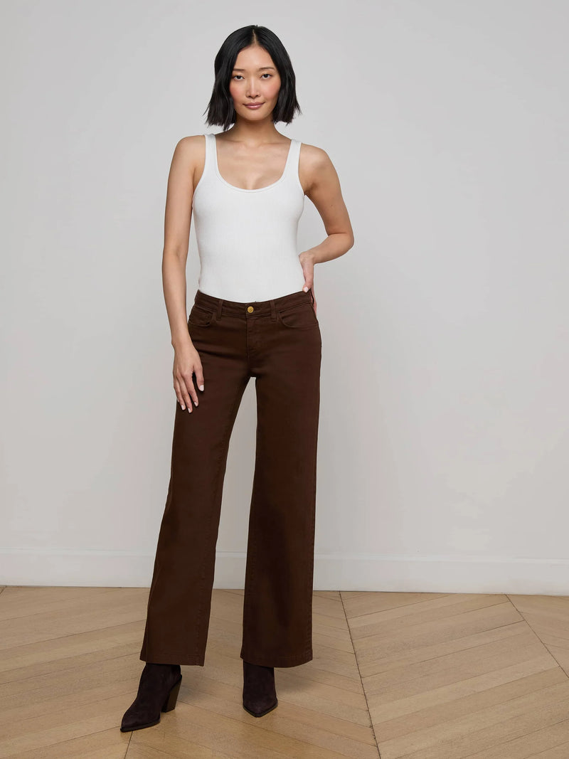 L'agence - Joanne Low-Rise Wide-Leg Jean - Brown