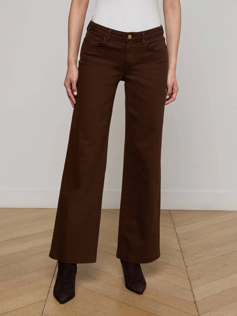 L'agence - Joanne Low-Rise Wide-Leg Jean - Brown