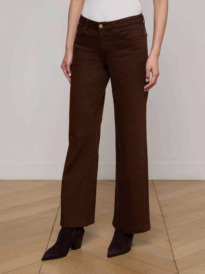 L'agence - Joanne Low-Rise Wide-Leg Jean - Brown