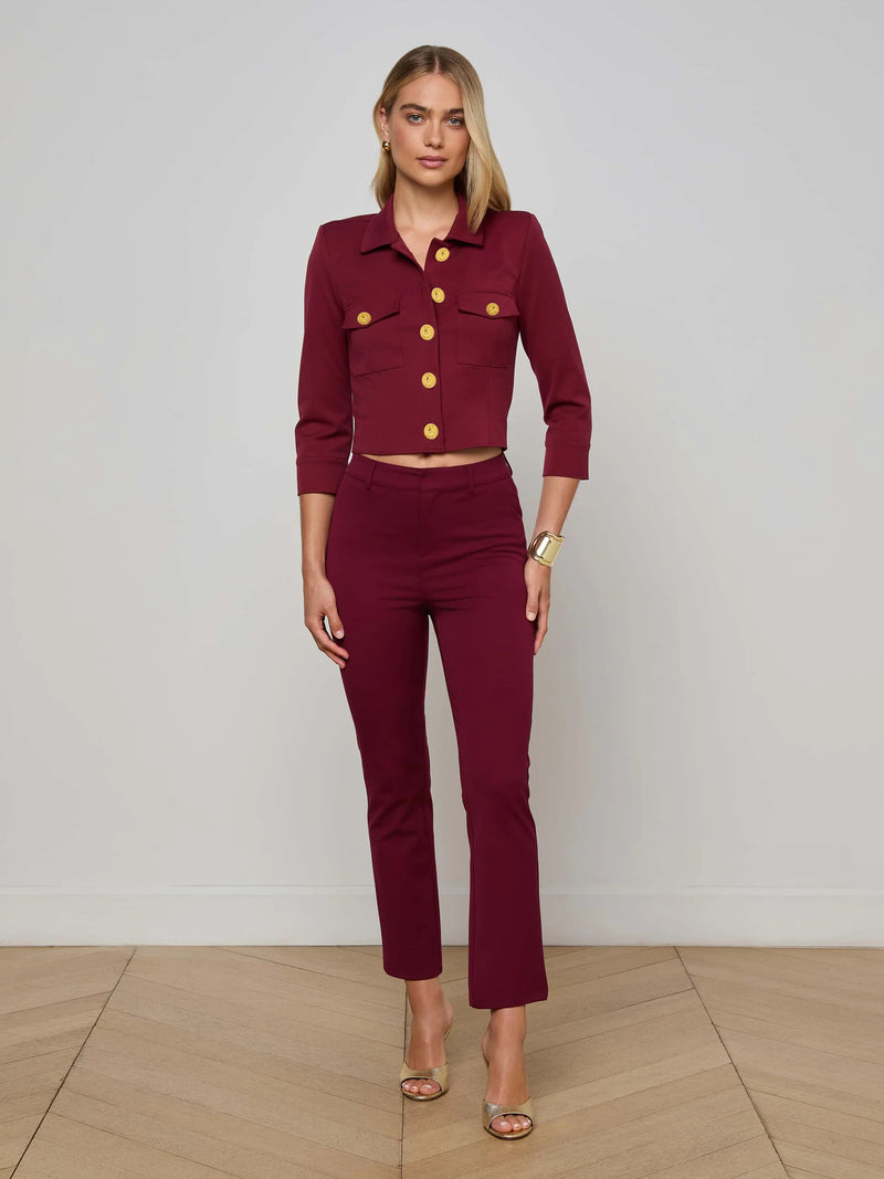 L'agence - Ketra Bootcut Trouser - Black Cherry