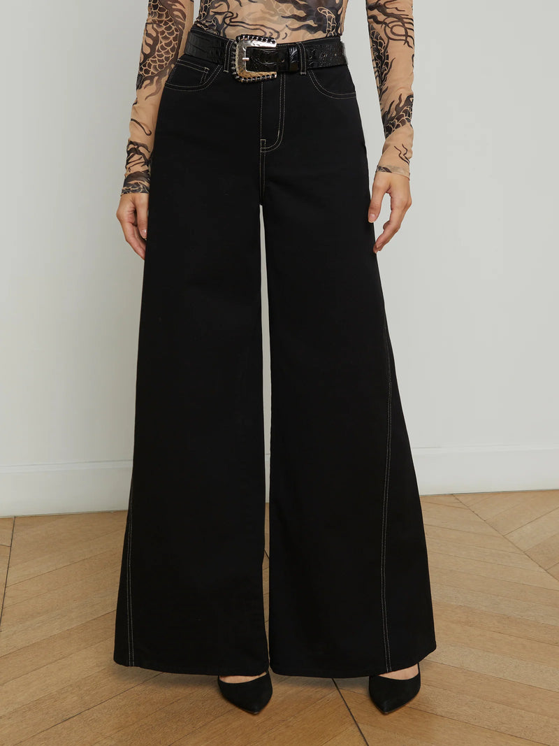 L'agence - Beau Wide-Leg Jean - Noir/Mothergoose
