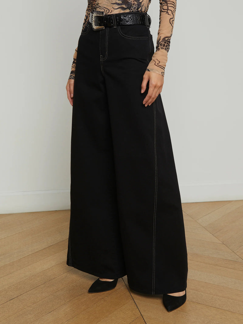 L'agence - Beau Wide-Leg Jean - Noir/Mothergoose