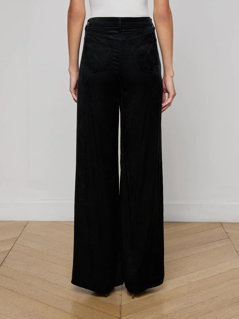L'agence - Quincy Wide-Leg Corduroy Jean - Black