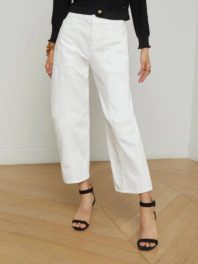 L'agence - Cody Barrel-Leg Jeans - Blanc