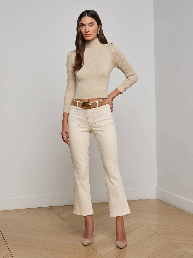 L'agence - Noya Cropped Slim Flare Jean - French Vanilla