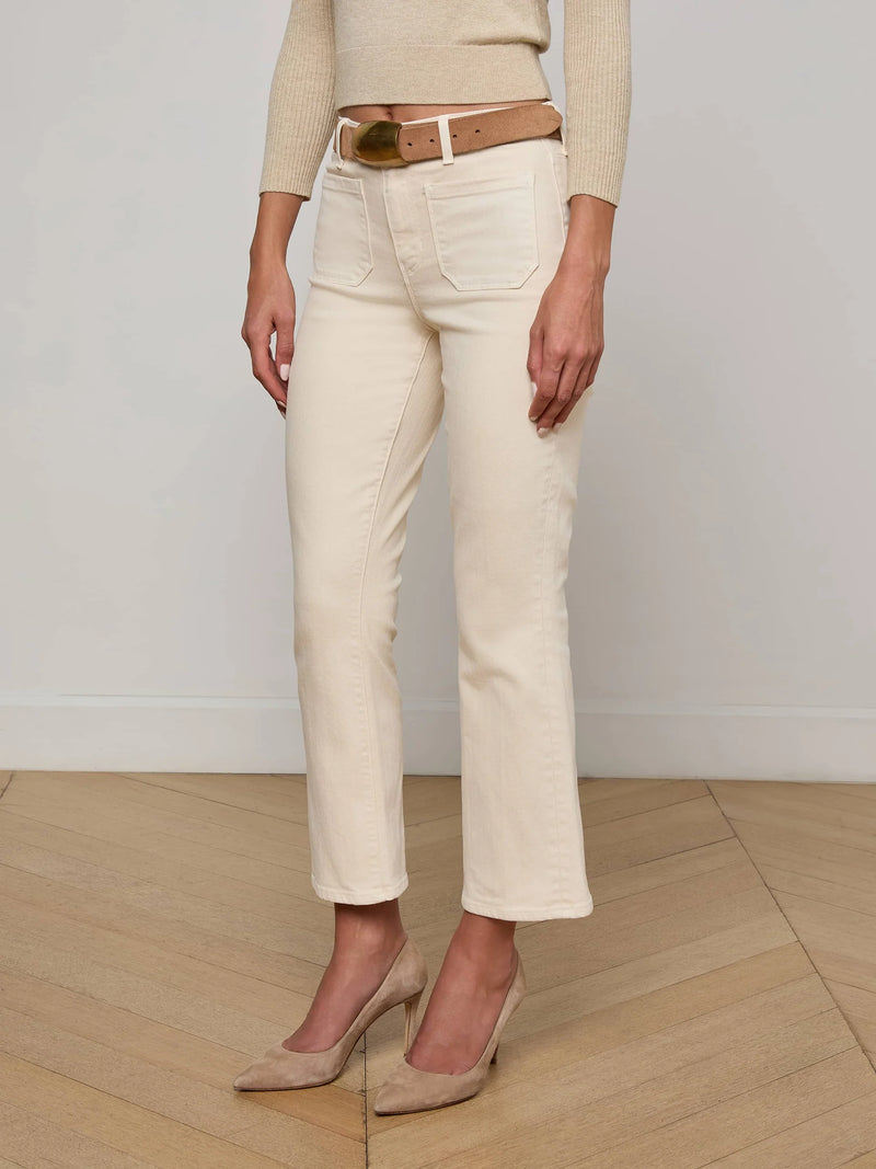 L'agence - Noya Cropped Slim Flare Jean - French Vanilla