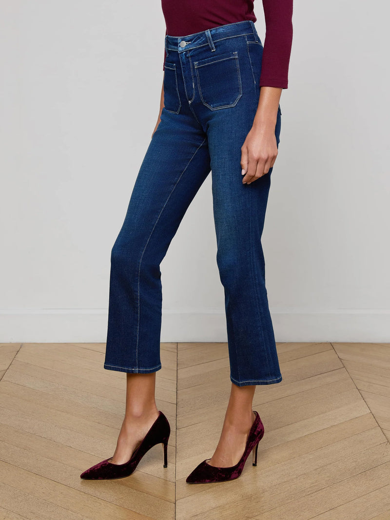 L'agence - Noya Cropped Slim Flare Jean - Sterling