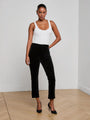 L'agence - Celestia Velvet Slim-Leg Jean - Noir