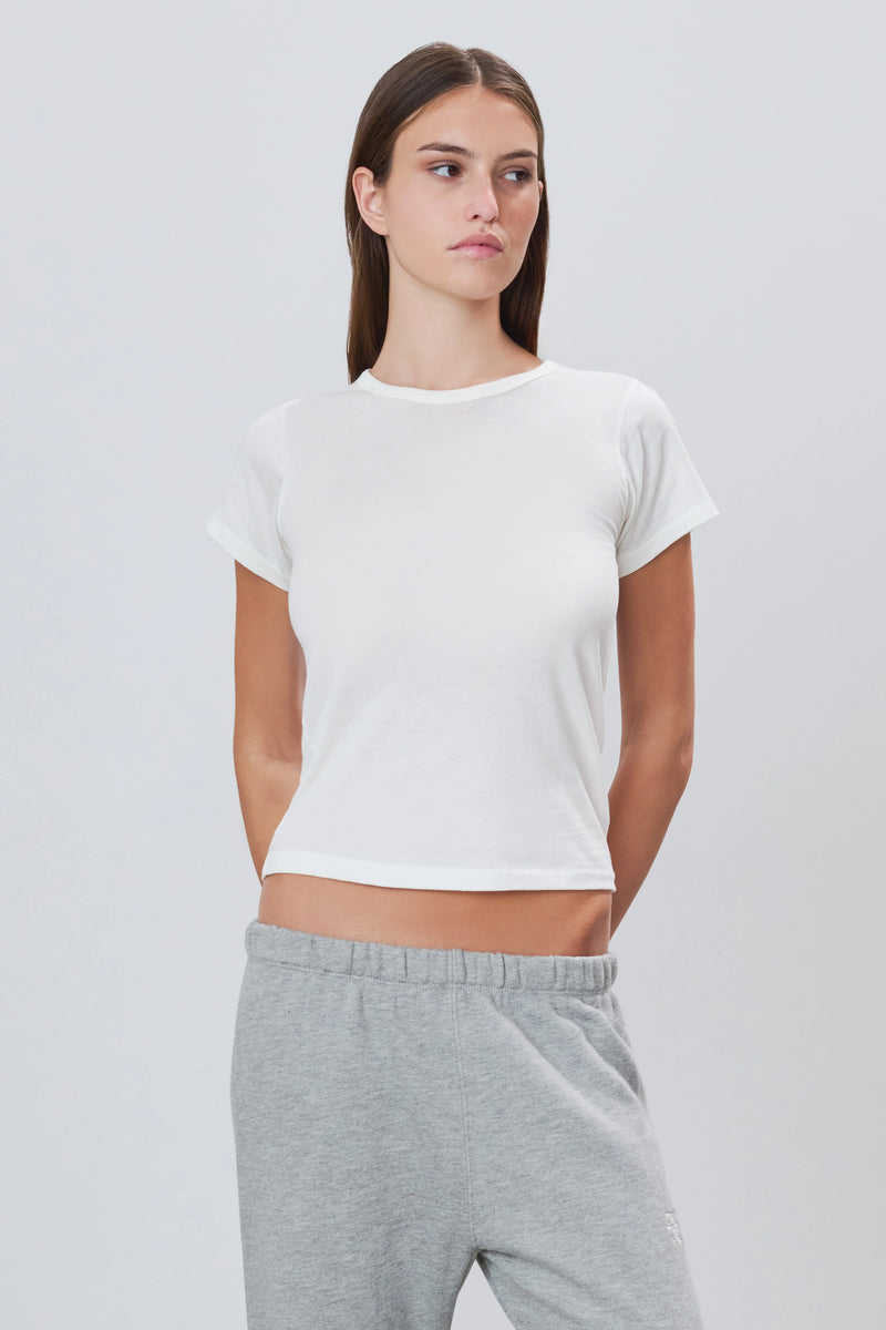 Eterne - Fitted Crewneck Short Sleeve T-Shirt - Ivory