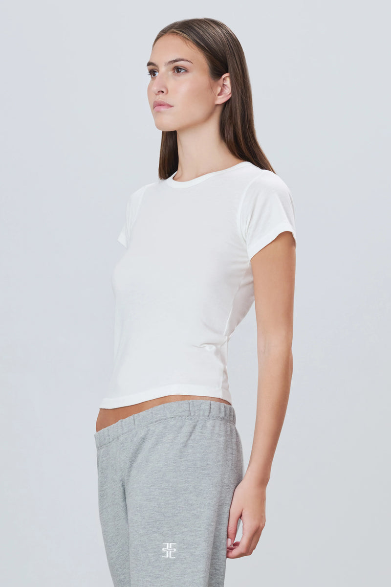 Eterne - Fitted Crewneck Short Sleeve T-Shirt - Ivory