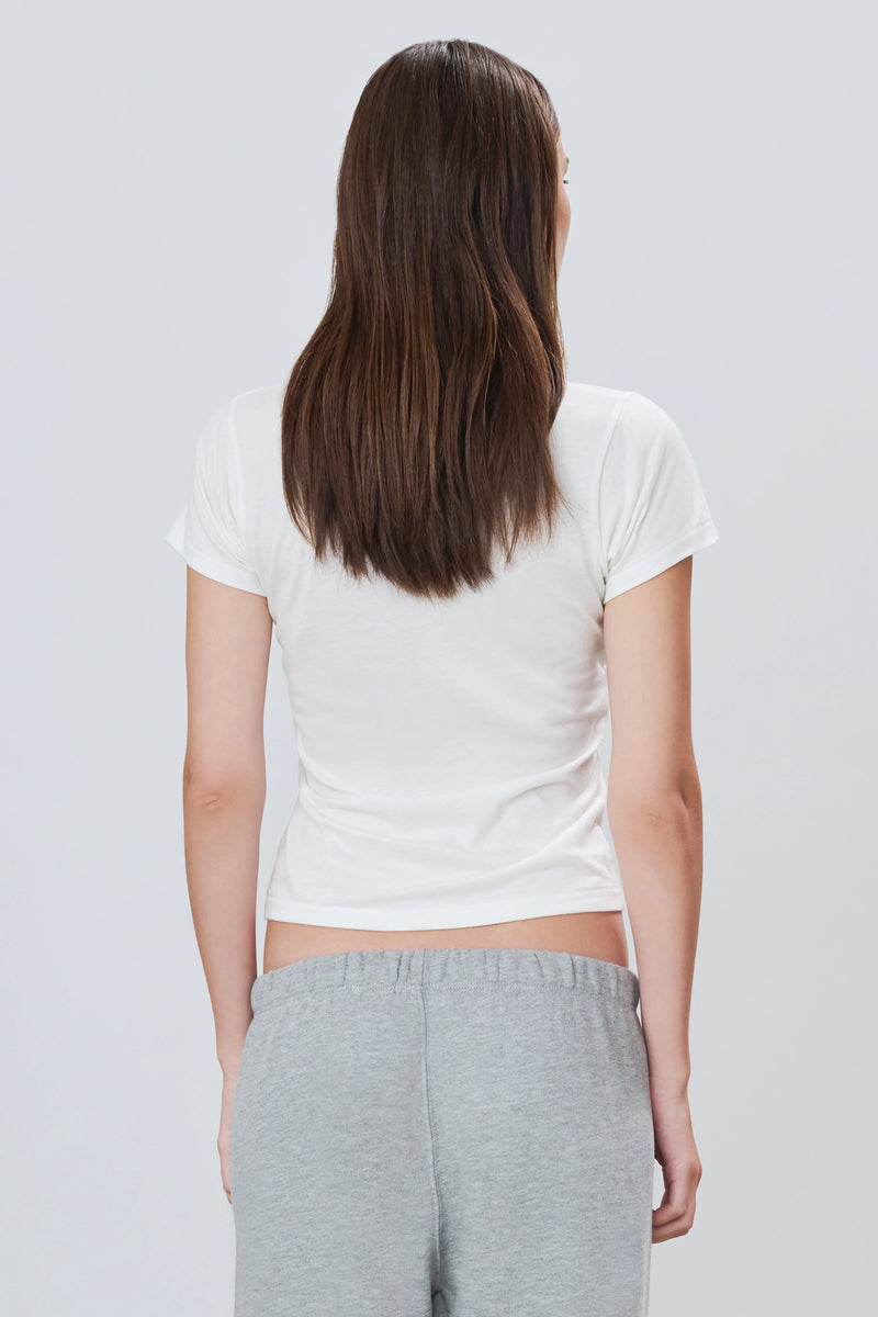 Eterne - Fitted Crewneck Short Sleeve T-Shirt - Ivory