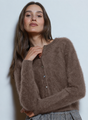 Autumn Cashmere - Brushed Baby Cardigan - Toast