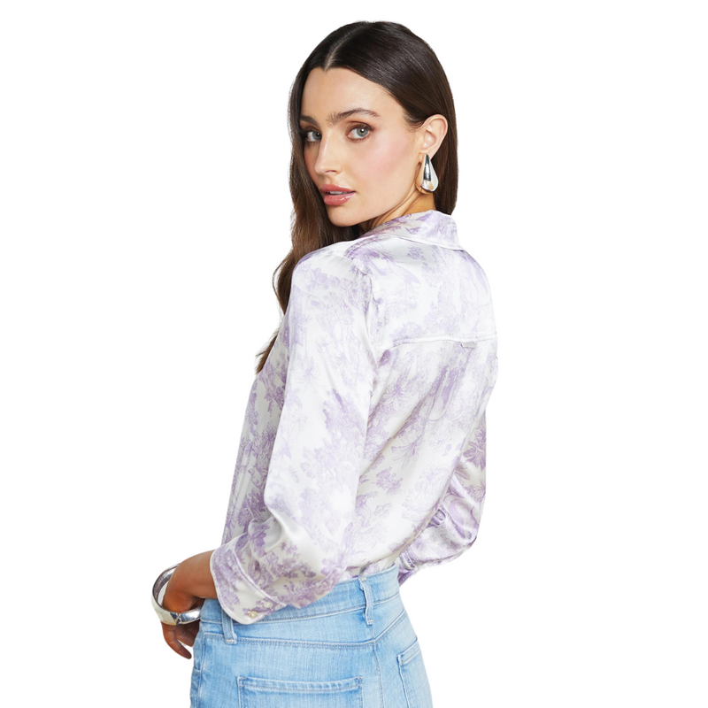 L’agence - Dani 3/4 Sleeve Blouse -  Lilac/White Tropical Toile