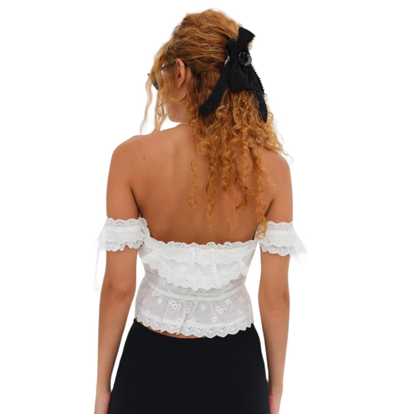 For Love & Lemons - Marlowe Off-Shoulder Top - White