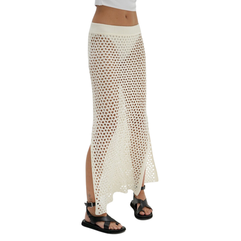 LNA - Kyle Open Knit Skirt - Ivory