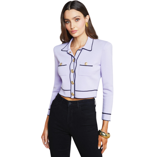 L'agence - Neo Cropped Cardigan - Lilac/Midnight