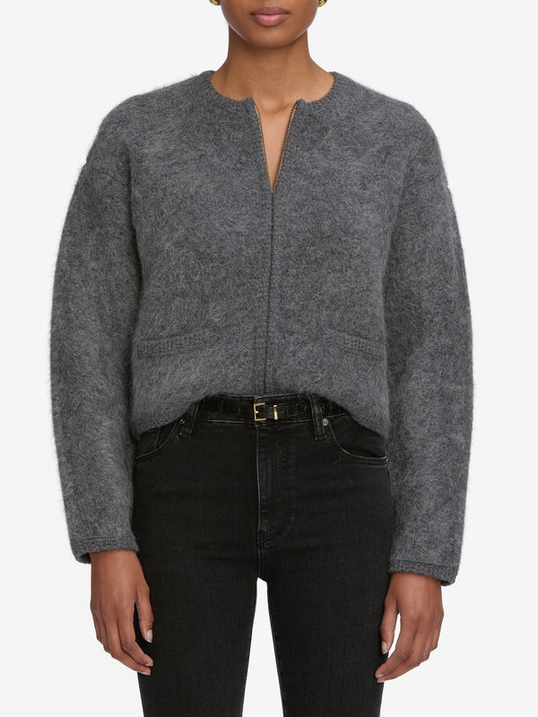 Frame - The Lofty Crochet Cardi - Dark Heather Grey
