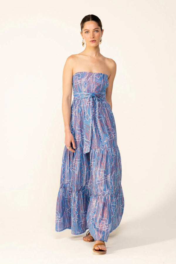 Poupette St Barth - Long Dress Thelma - Blue Akoya