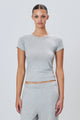 Eterne - Fitted Crewneck Short Sleeve T-Shirt - Heather Grey