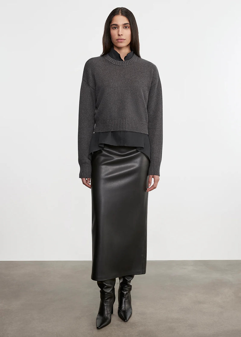 Enza Costa - Chunky Cotton Cashmere Sweater - Charcoal