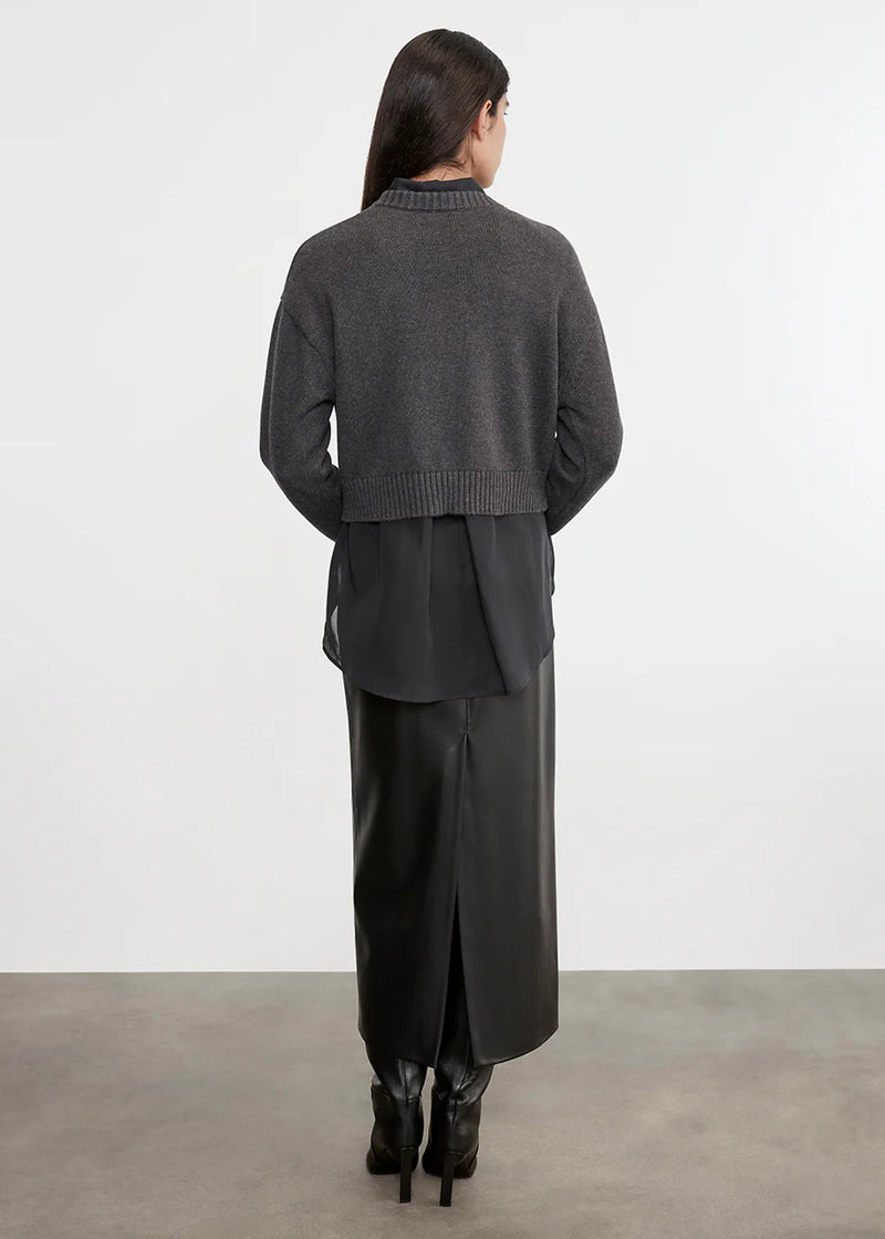 Enza Costa - Chunky Cotton Cashmere Sweater - Charcoal