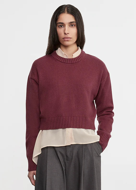 Enza Costa - Chunky Cotton Cashmere Sweater - Sanguine