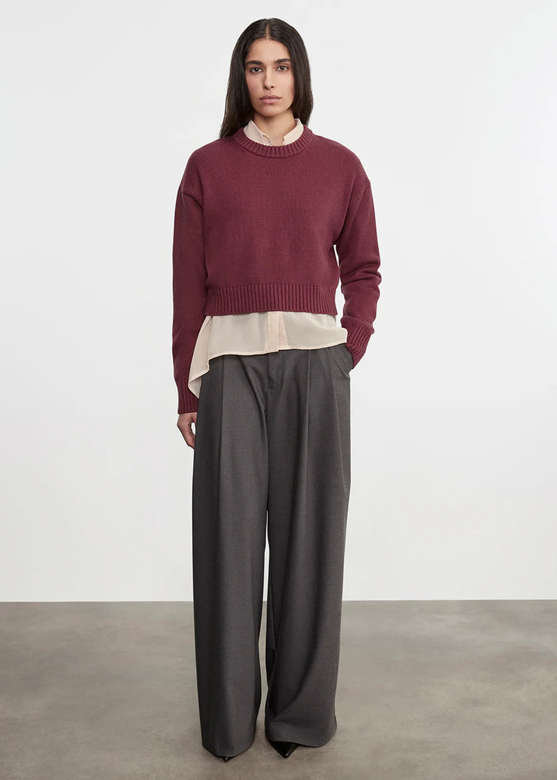 Enza Costa - Chunky Cotton Cashmere Sweater - Sanguine
