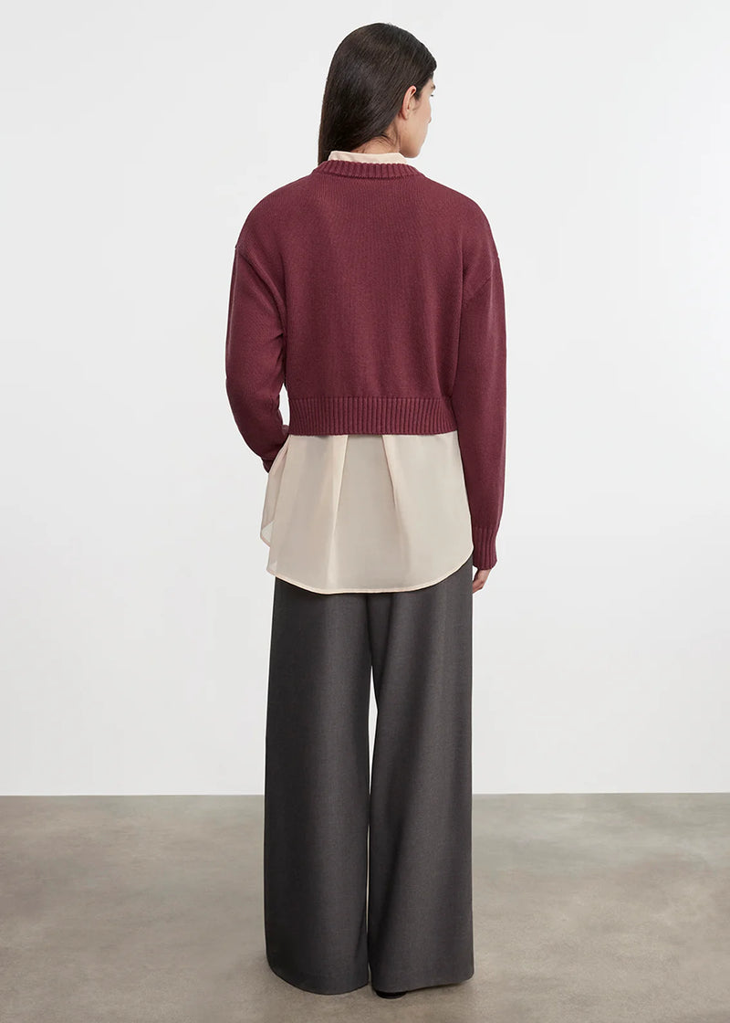 Enza Costa - Chunky Cotton Cashmere Sweater - Sanguine