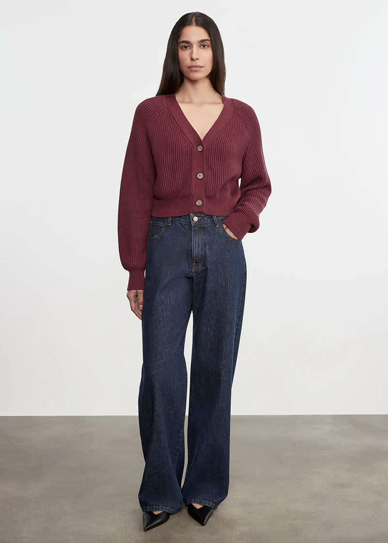 Enza Costa - Chucky Cotton Cashmere Cardigan - Sanguine