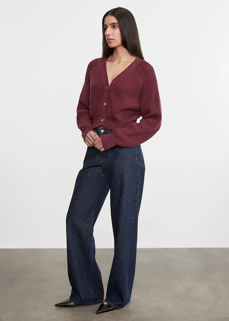 Enza Costa - Chucky Cotton Cashmere Cardigan - Sanguine