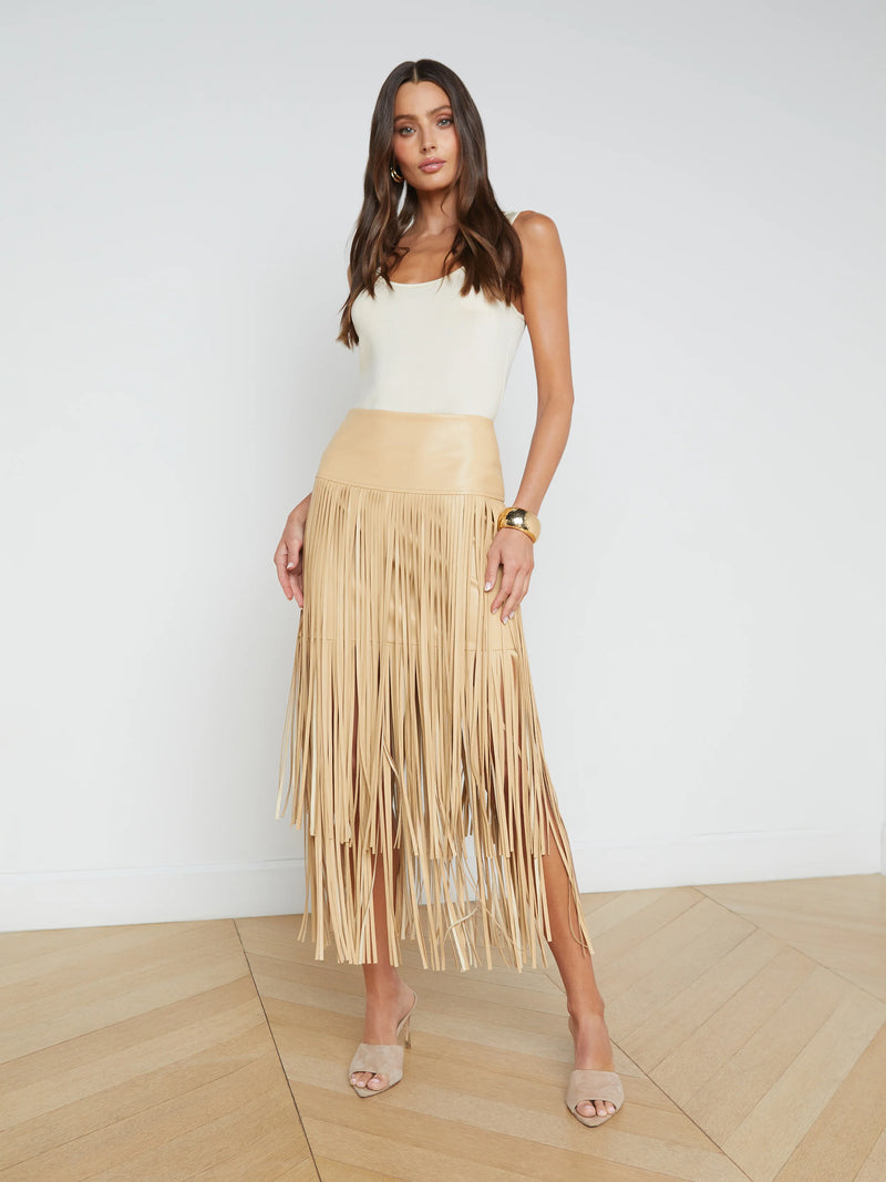 L’agence - Karolina Fringe Skirt - Croissant