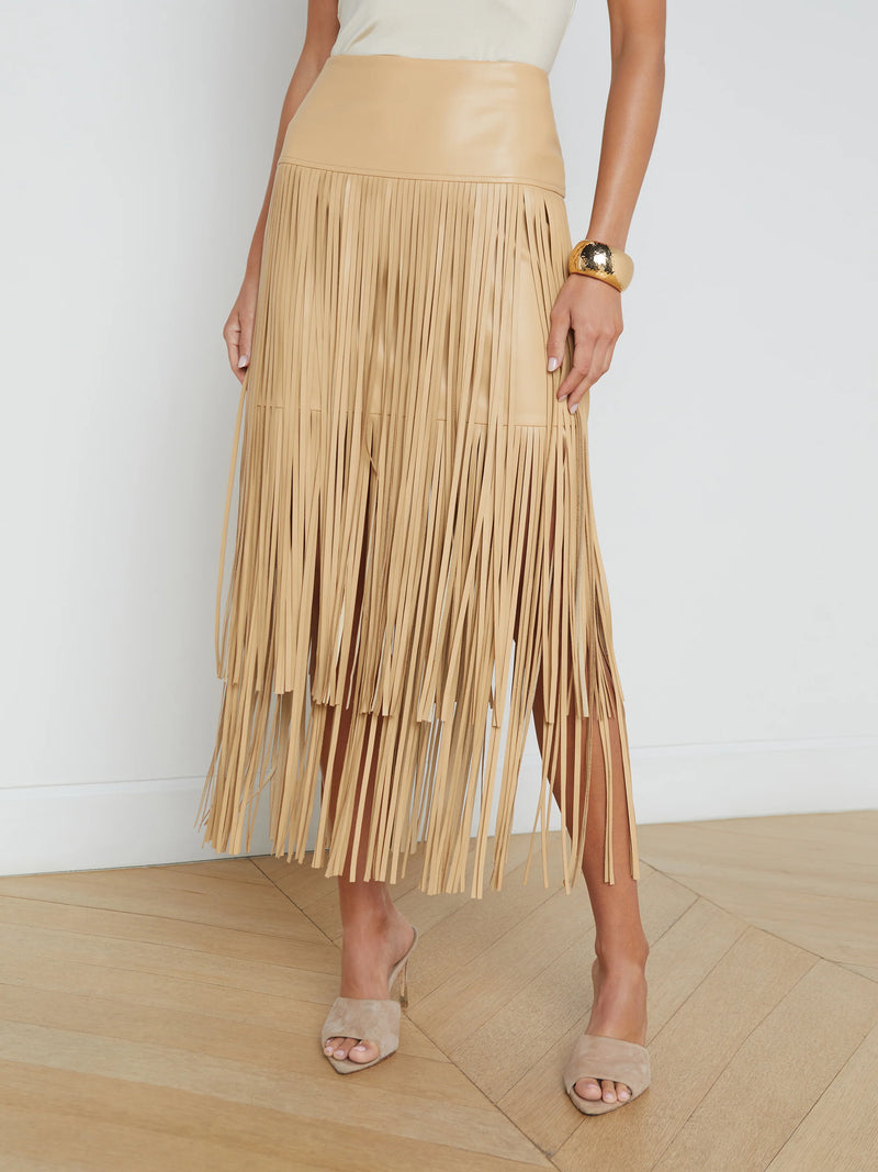 L’agence - Karolina Fringe Skirt - Croissant