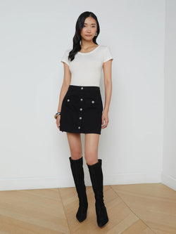 L’agence - Kris Denim Mini Skirt - Noir