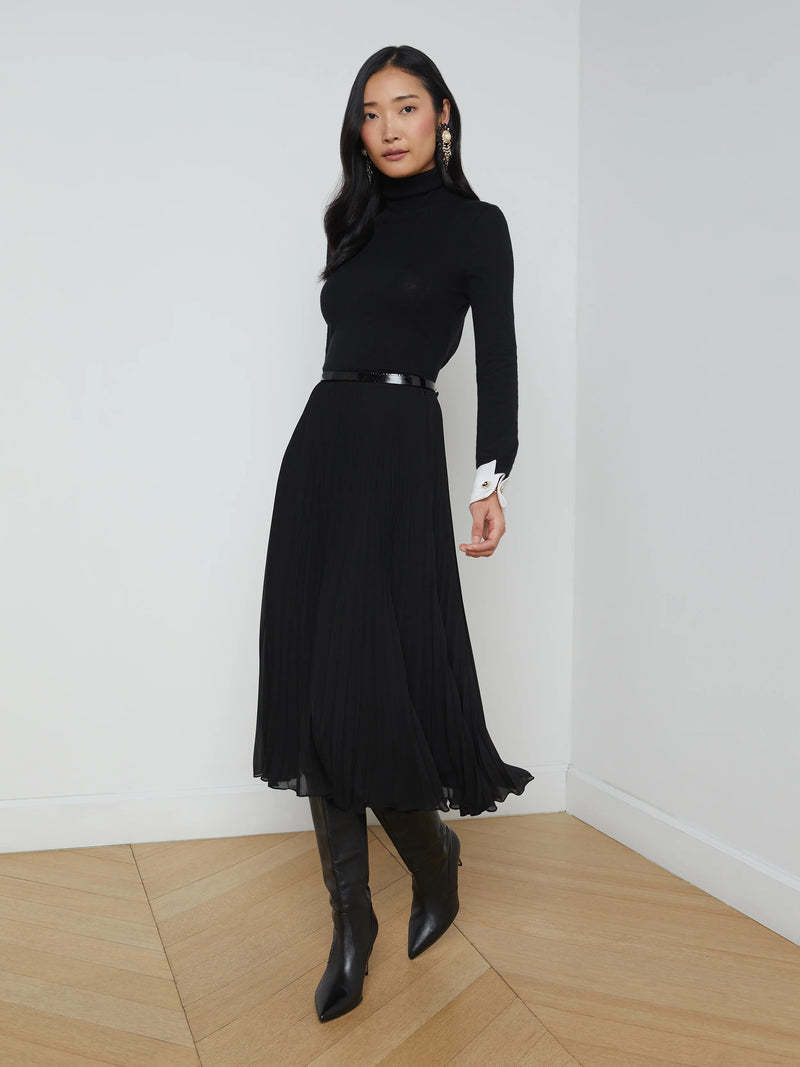 L’agence - Fernanda Pleated Skirt - Black