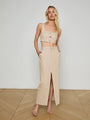 L'agence - Maceline Pinstriped Maxi Skirt - Tan/Brown Pinstripe