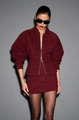 The Sei - Fitted Leather Jacket - Oxblood Suede