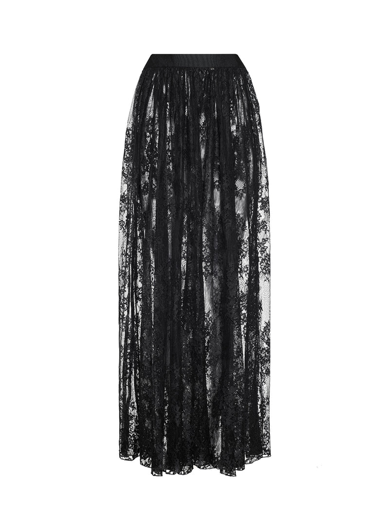 L'agence - Alona Lace Maxi Skirt - Black
