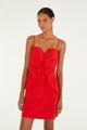 RED SLEEVELESS FLOWER MINI DRESS