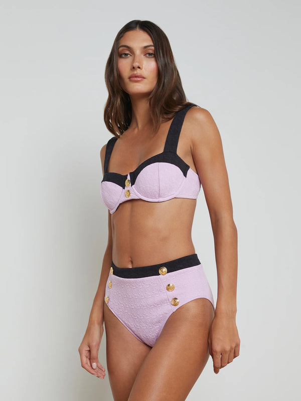 L'agence - Vanessa High Waist Bikini Bottom - Light Violet